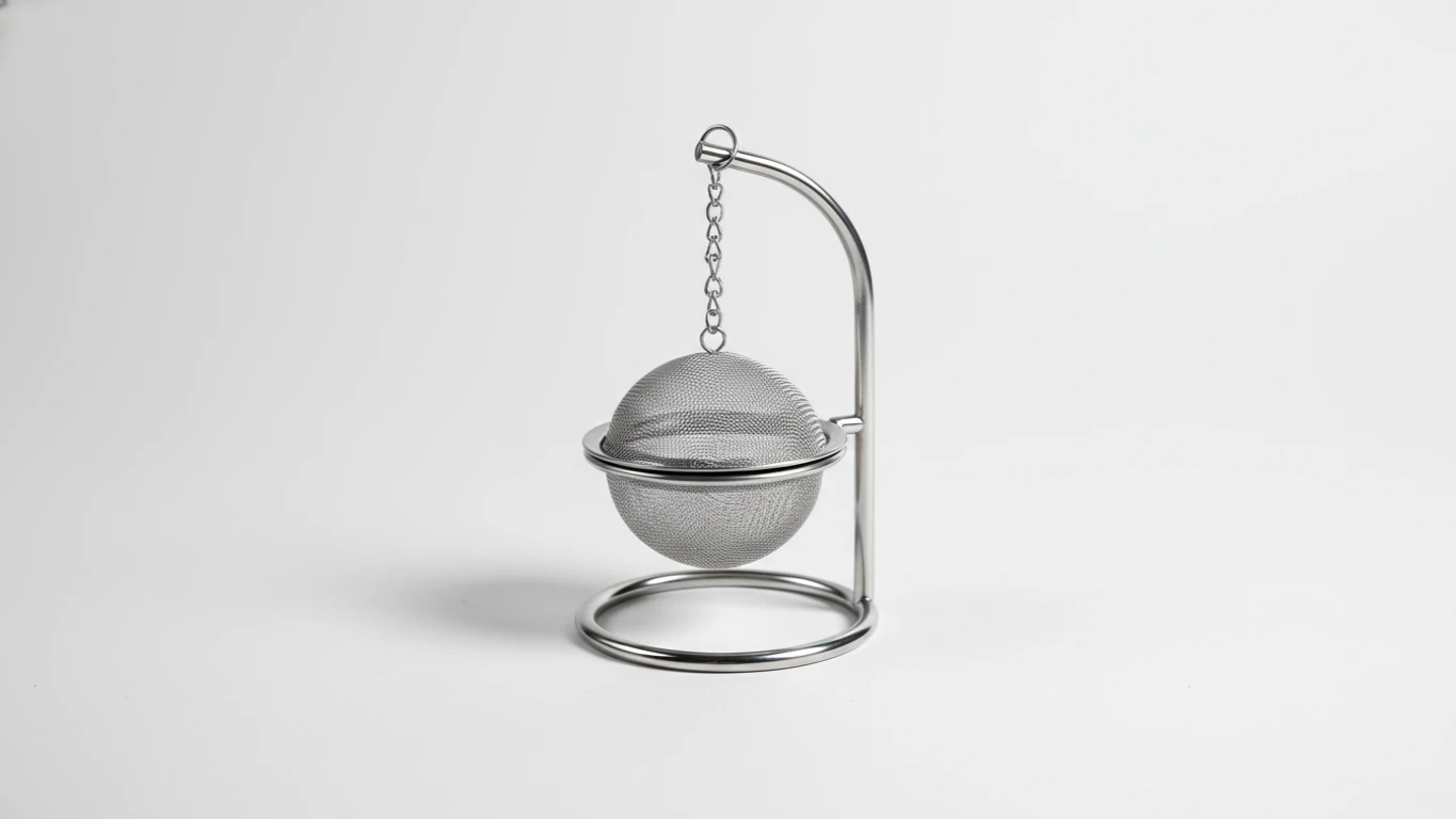 Infusor de Chá em Aço Inox com Suporte