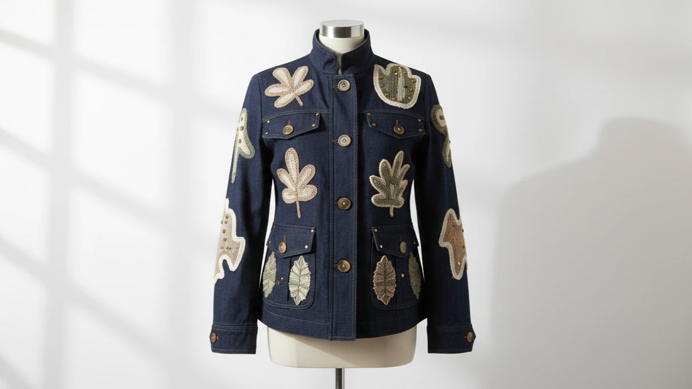 Jaqueta de Sarja com Apliques