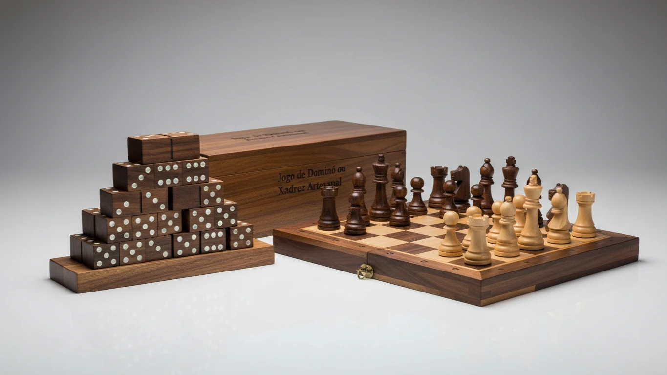 Jogo de Dominó ou Xadrez Artesanal
