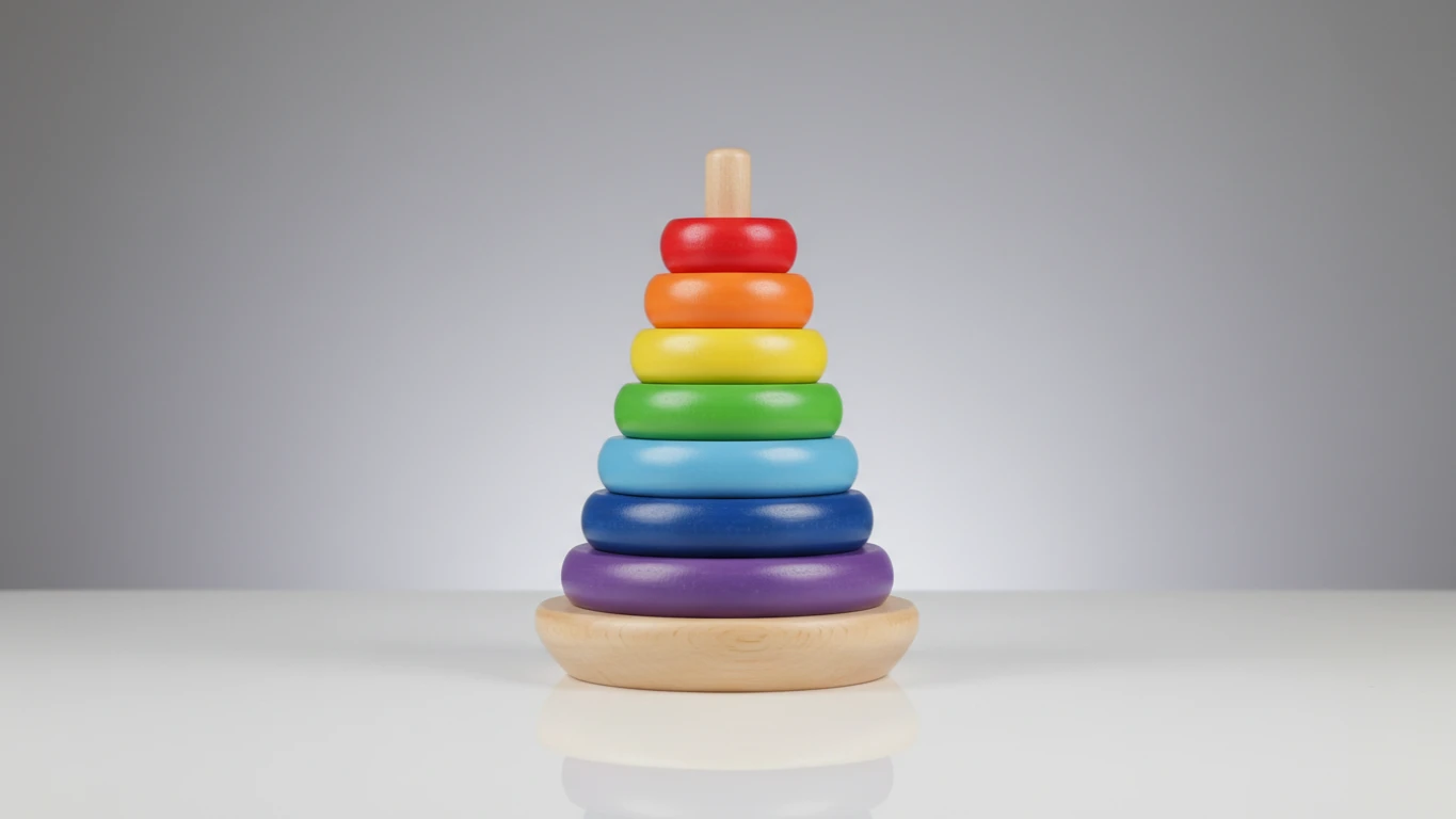 Jogo de Empilhar Argolas Coloridas