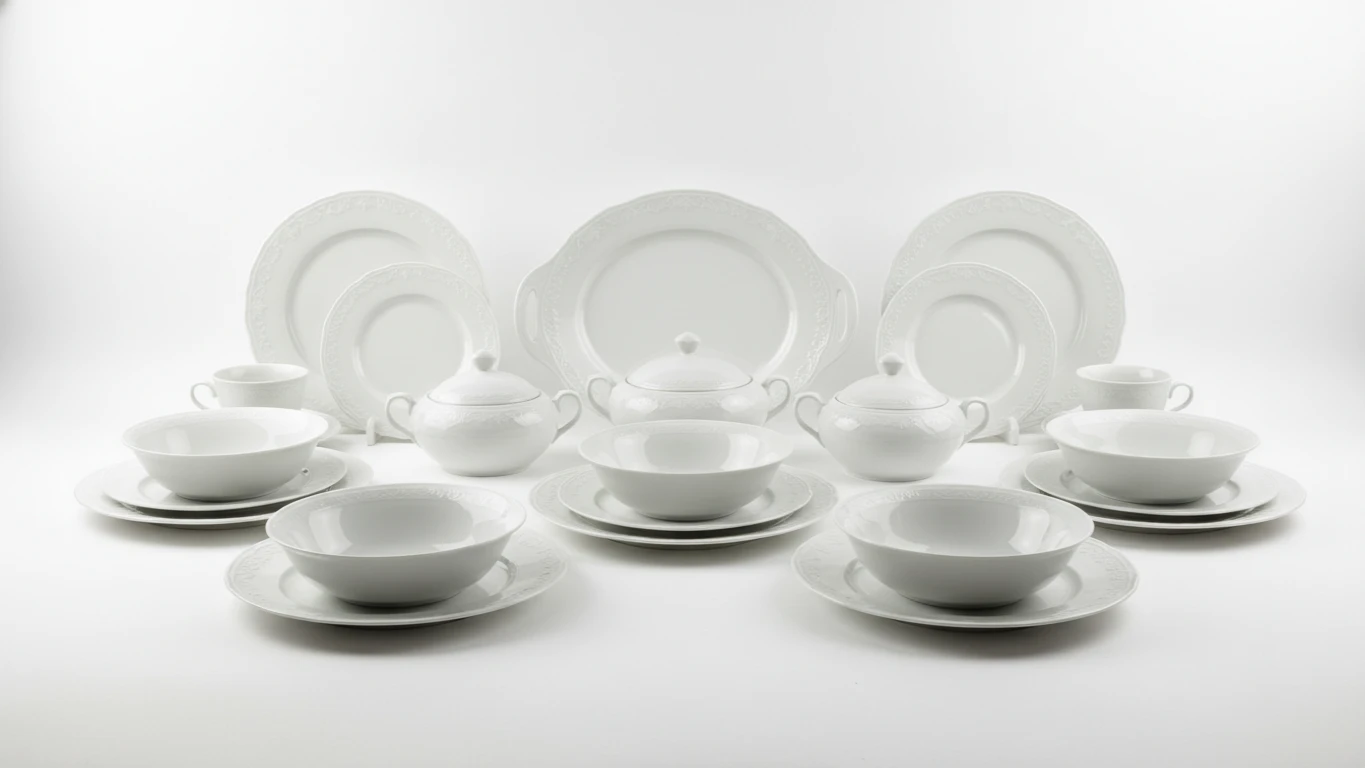 Jogo de Jantar em Porcelana Branca