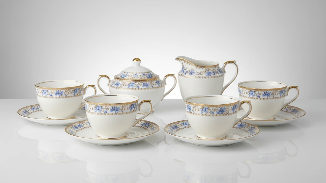 Jogo de Xícaras de Chá de Porcelana Inglesa