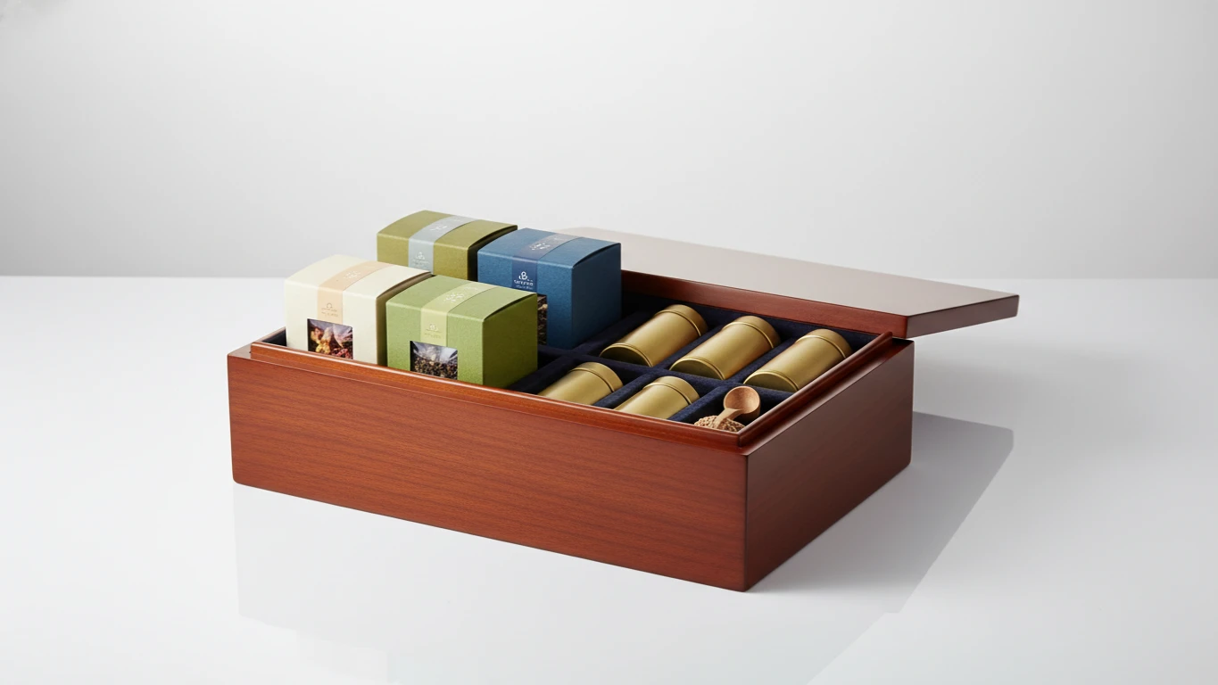 Kit Gourmet de Chás Especiais em Caixa de Madeira