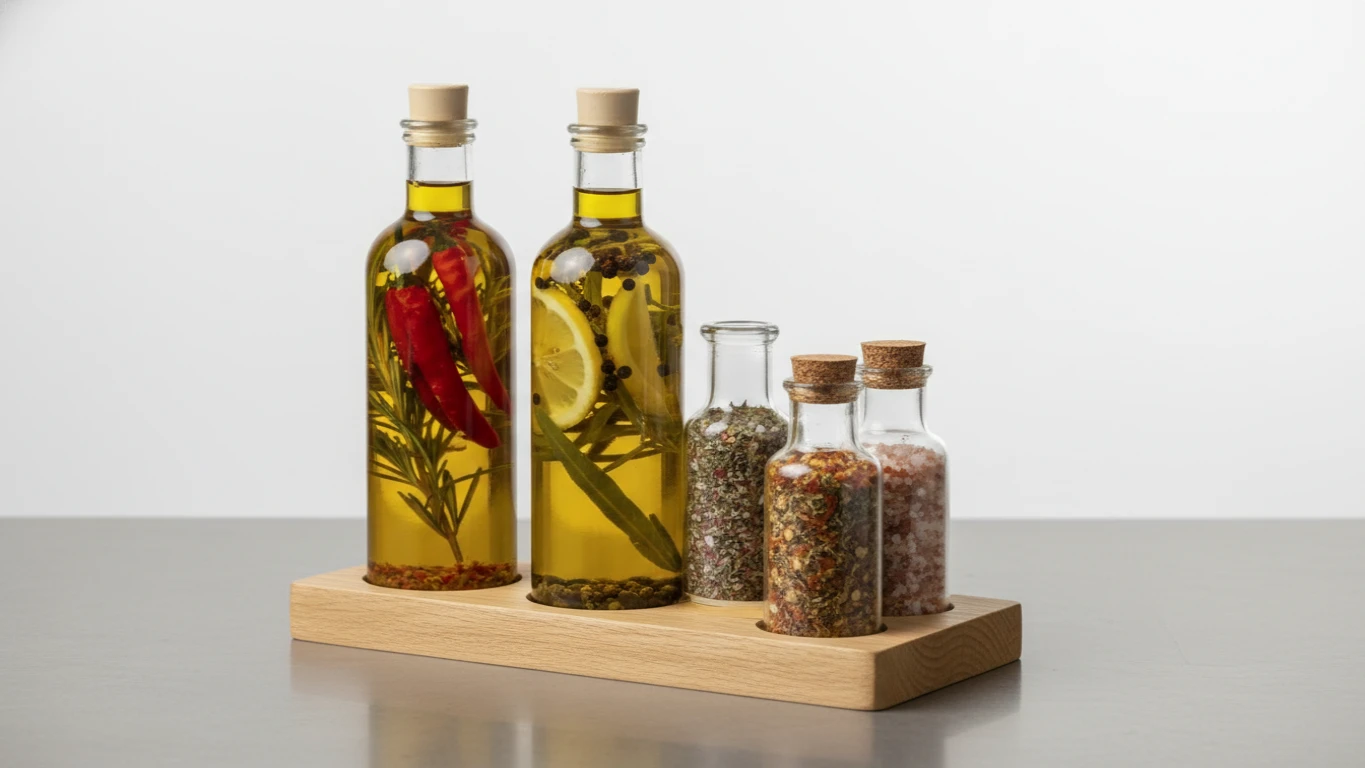 Kit de Azeites e Condimentos Aromatizados