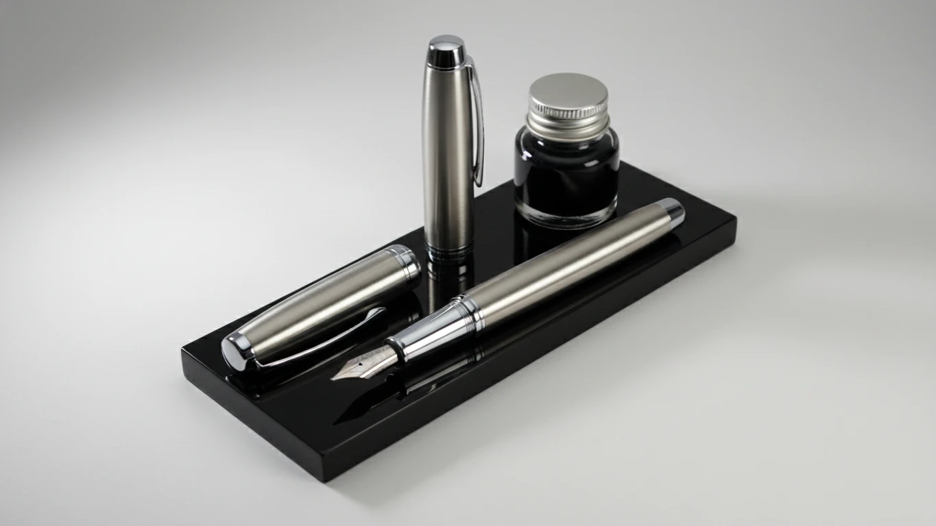 Kit de Canetas Tinteiro de Aço