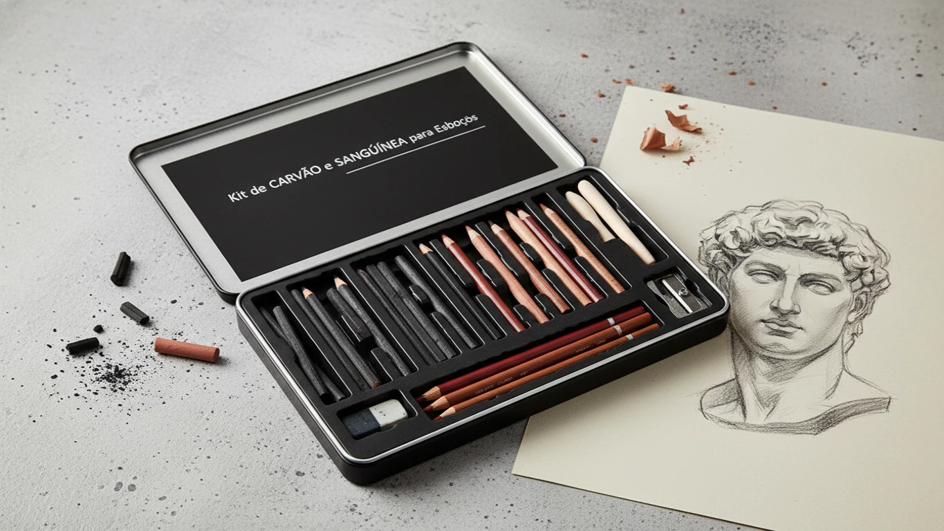 Kit de Carvão e Sanguínea para Esboços