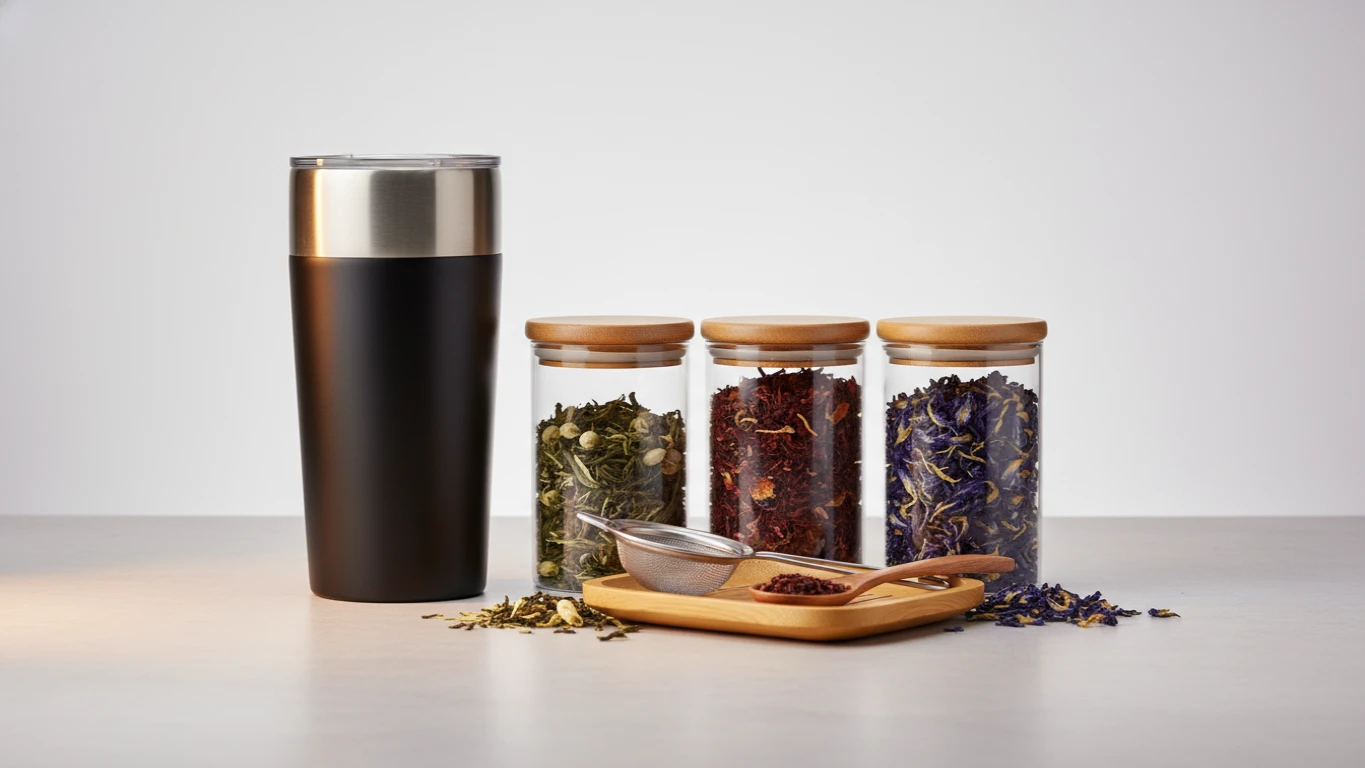 Kit de Chás Gourmet e Caneca Térmica