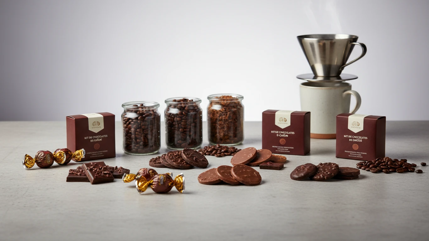 Kit de Chocolates de Origem e Cafés
