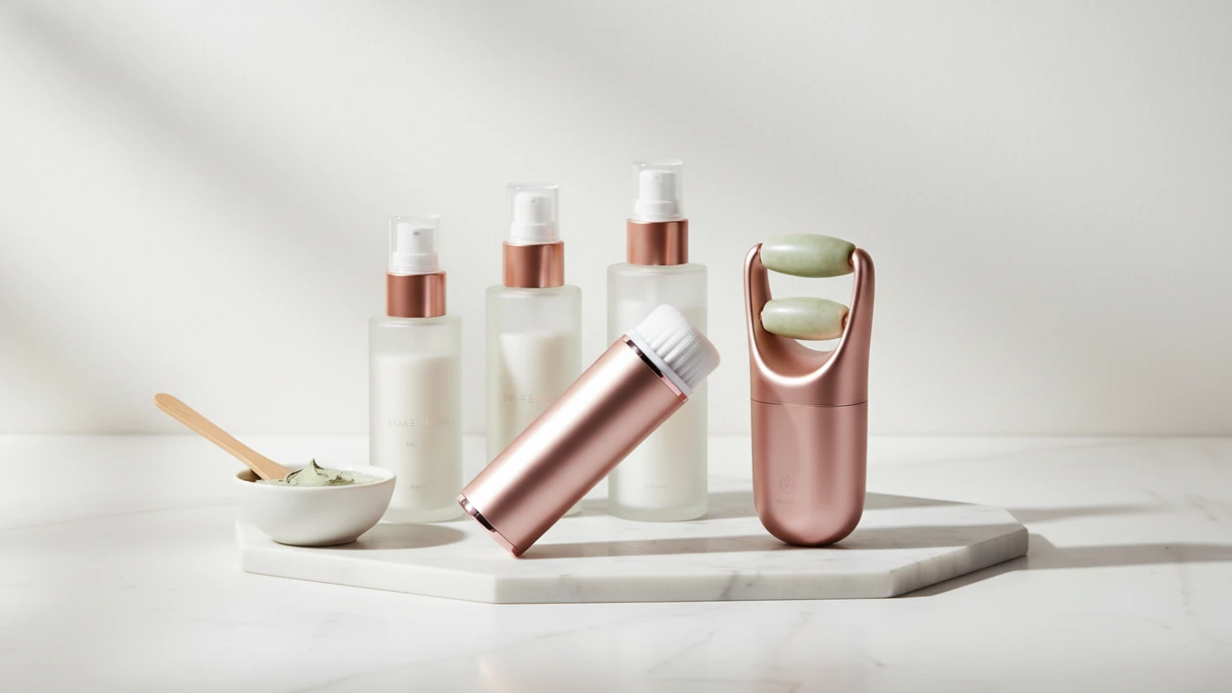 Kit de Cuidados Faciais com Massageador