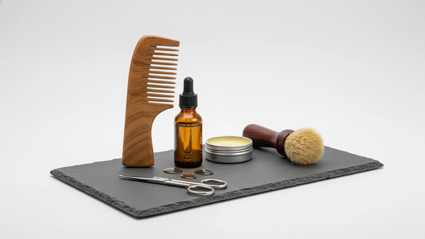 Kit de Cuidados Masculinos com Pente de Madeira