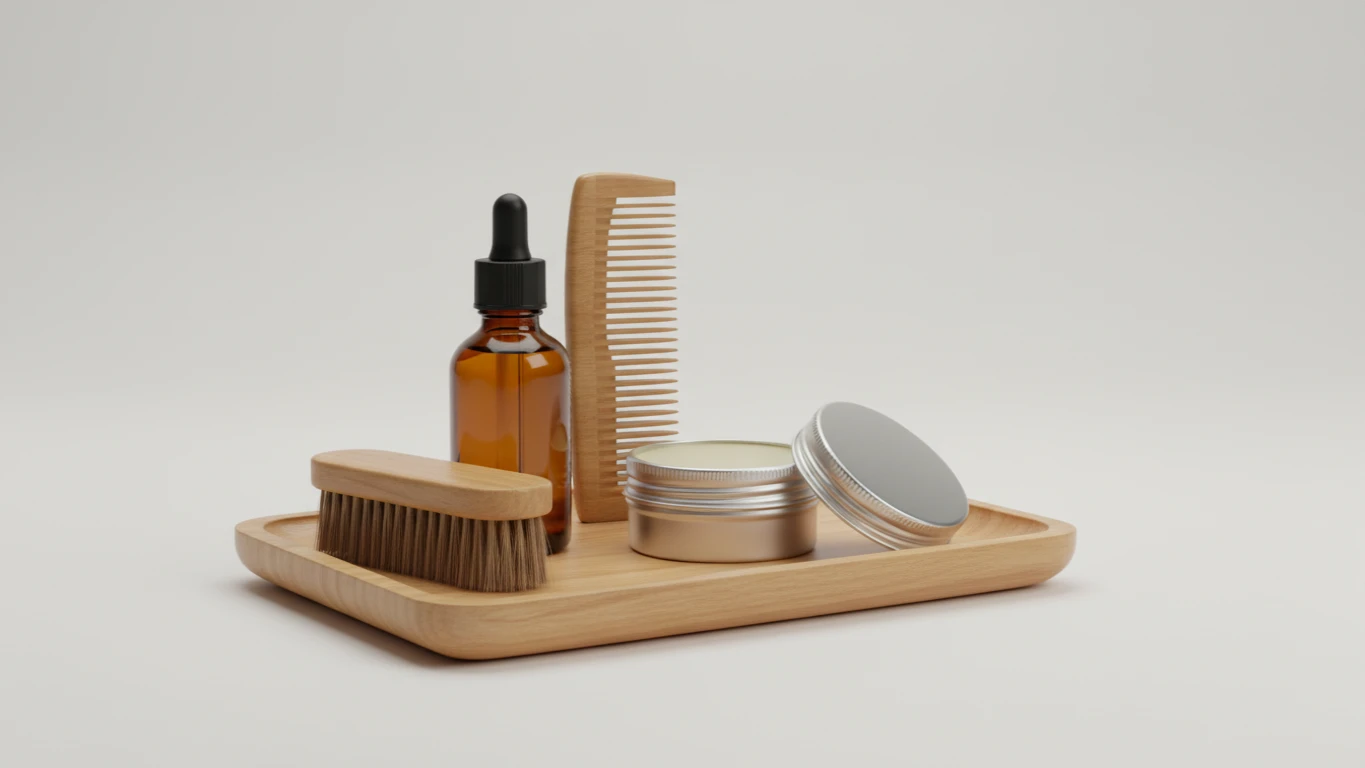 Kit de Cuidados com a Barba com Óleos Naturais