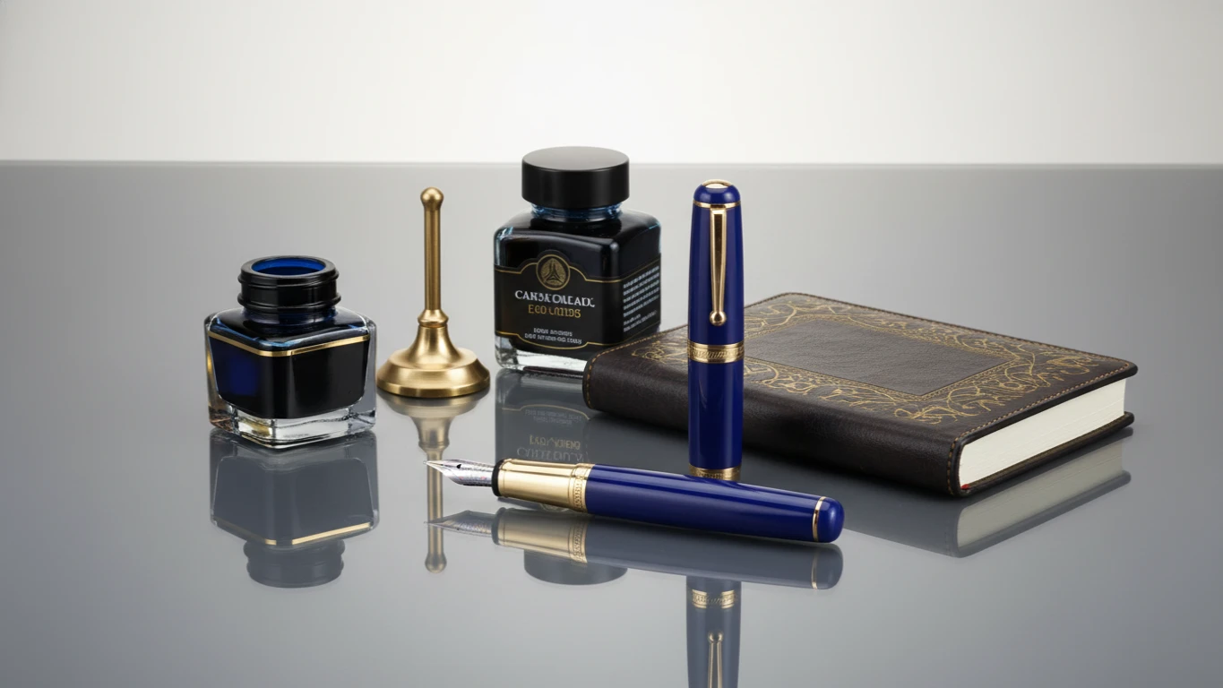 Kit de Escrita com Caneta Tinteiro de Luxo