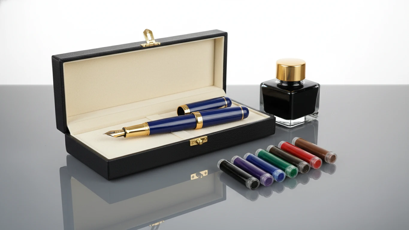 Kit de Escrita com Caneta Tinteiro e Estojo