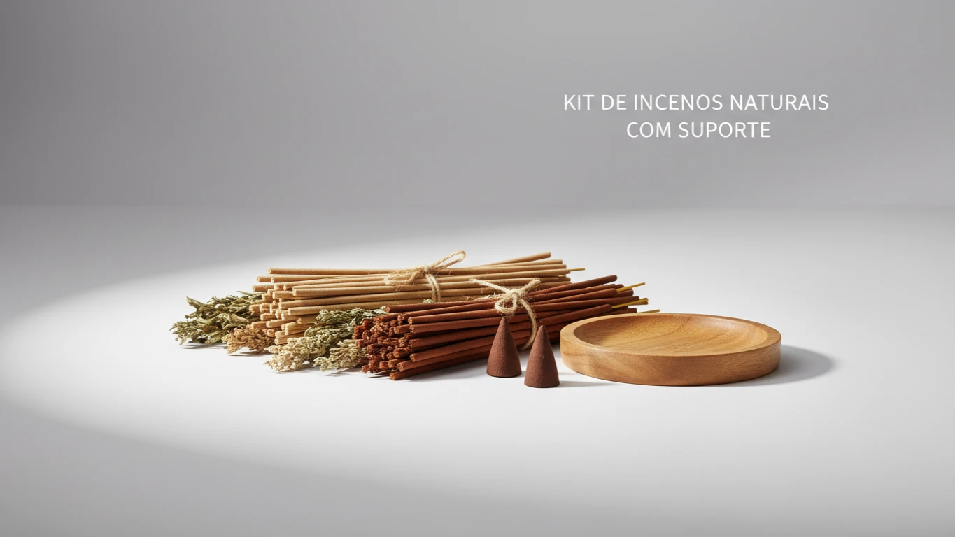 Kit de Incensos Naturais com Suporte