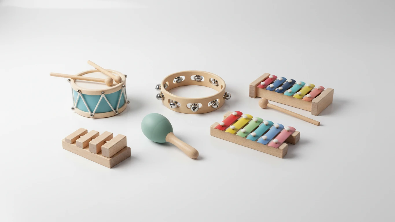 Kit de Instrumentos Musicais de Bebê