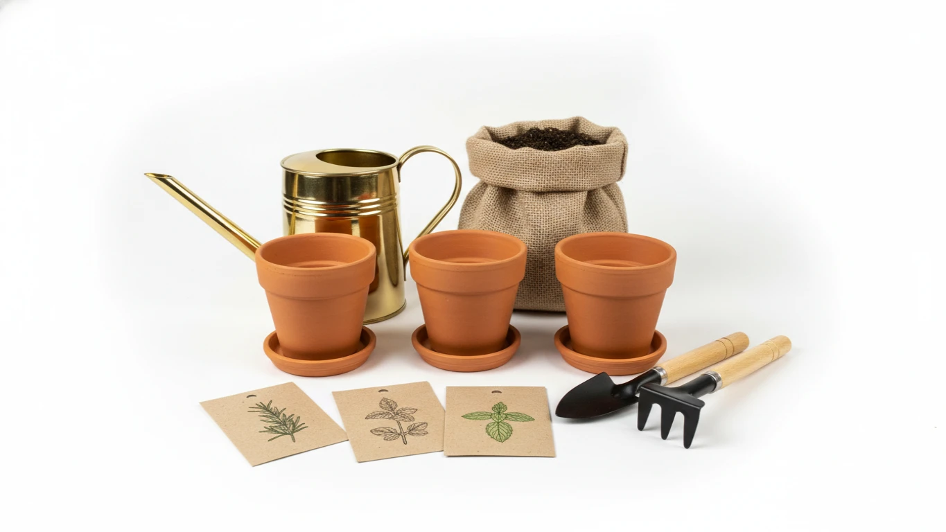 Kit de Jardinagem de Ervas Aromáticas