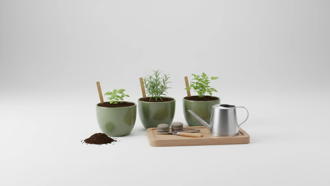 Kit de Jardinagem de Ervas Indoor