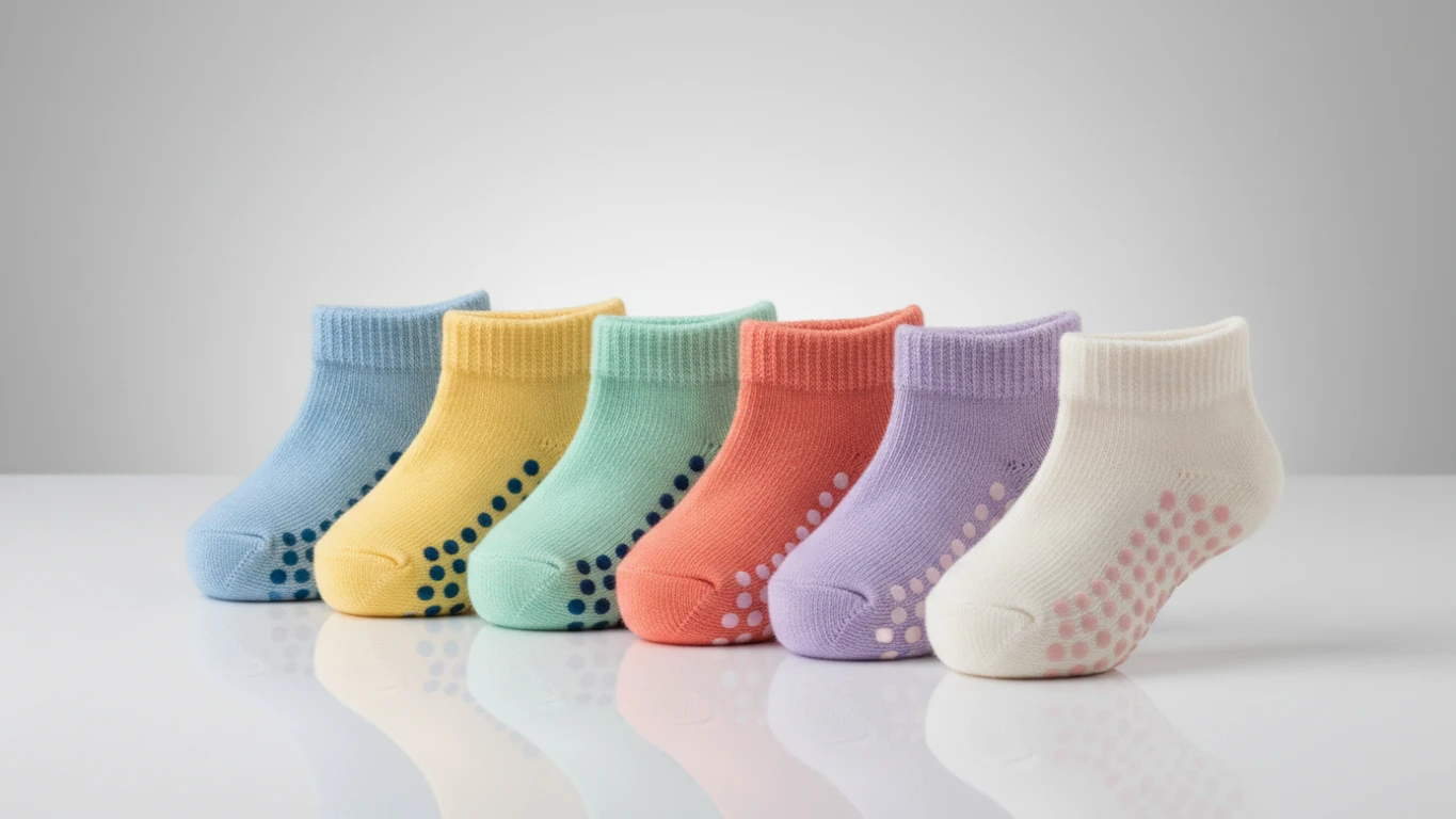 Kit de Meias Antiderrapantes Coloridas para Bebê