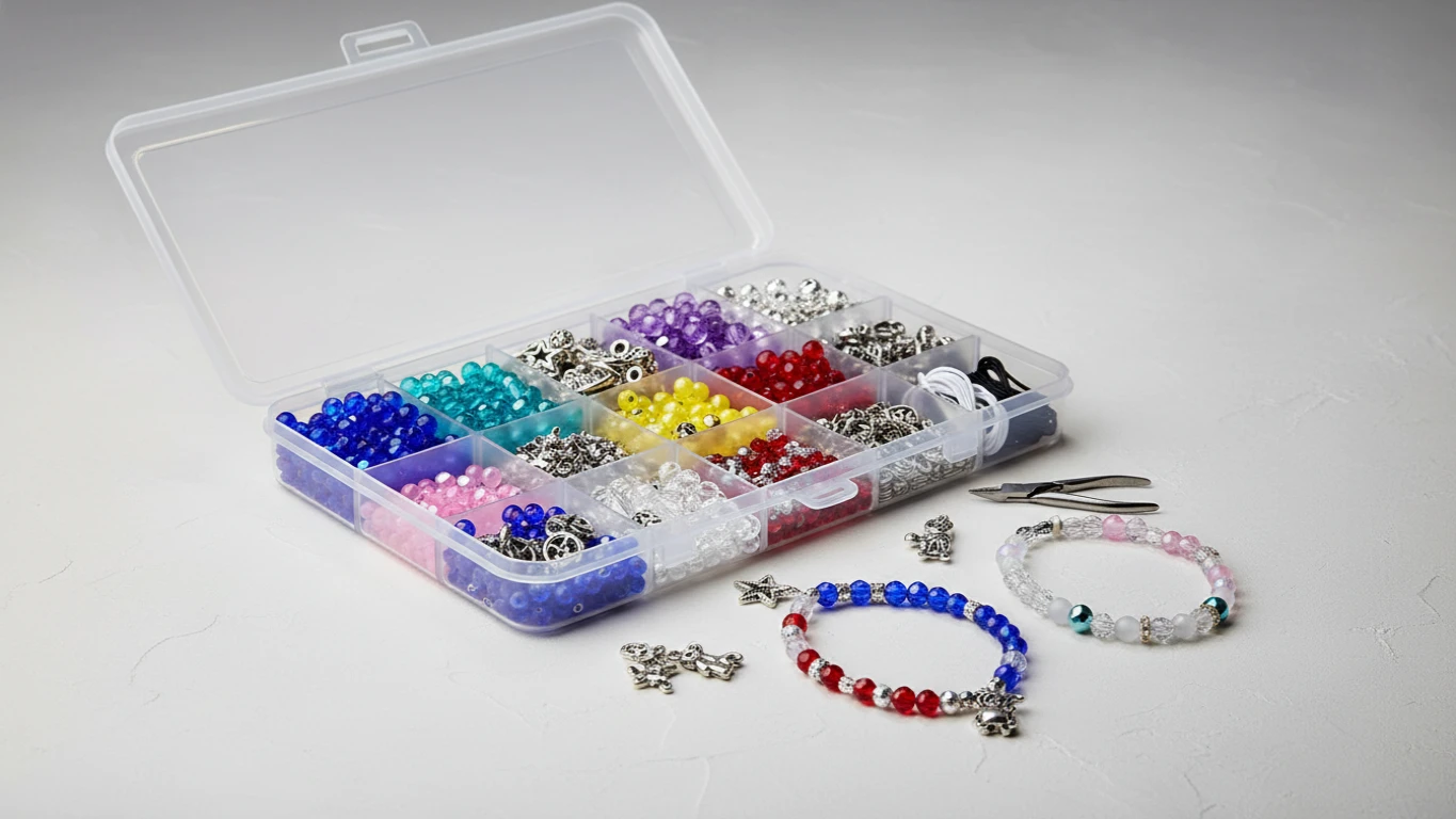 Kit de Miçangas e Contas para Pulseiras