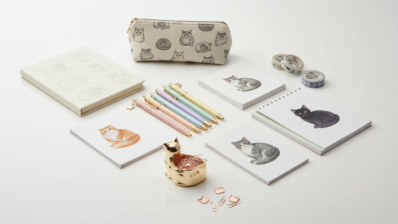 Kit de Papelaria Premium Cat Lover