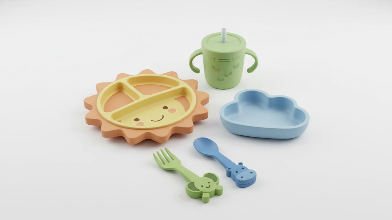 Kit de Pratinhos e Talheres Infantis Divertidos