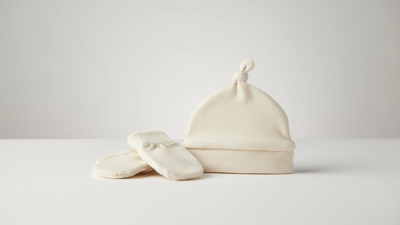 Kit de Recém-Nascido com Luvas e Touca de Algodão