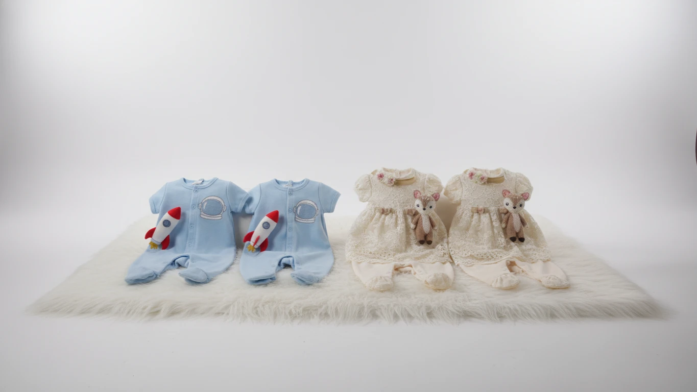 Kit de Roupinhas Temáticas para Ensaio Fotográfico de Gêmeos
