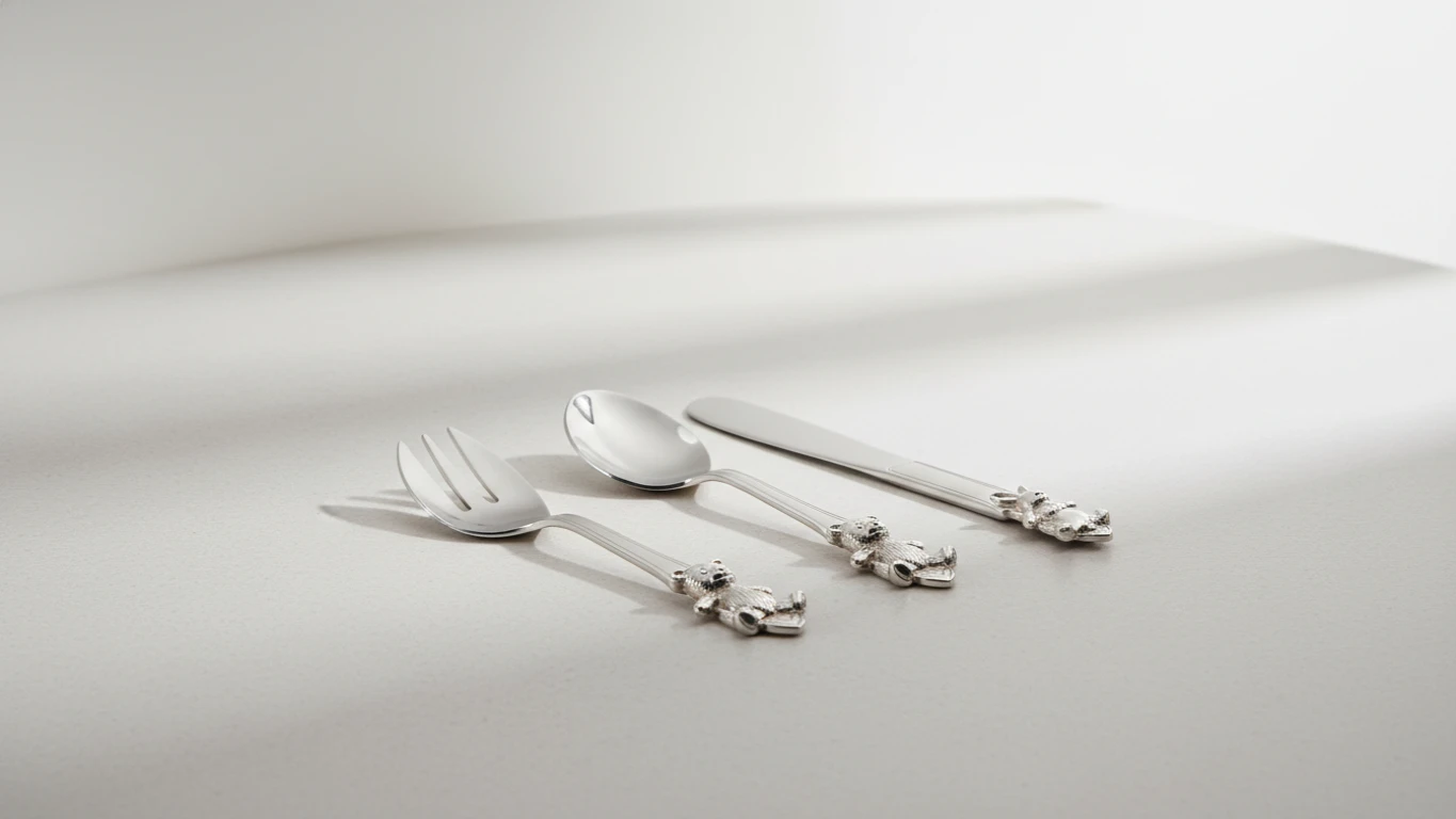 Kit de Talheres de Prata para Bebê