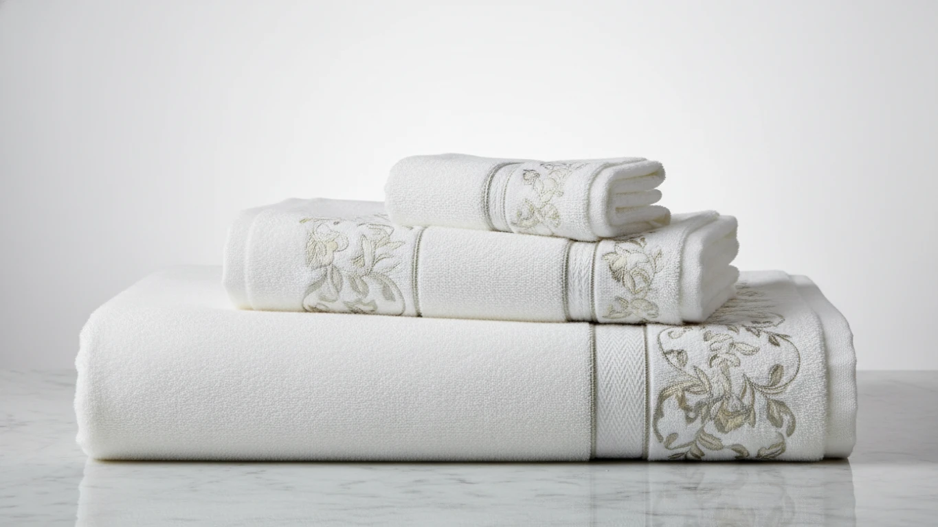 Kit de Toalhas de Banho Bordadas