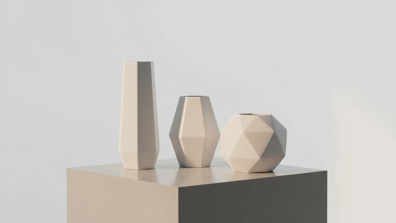 Kit de Vasos Decorativos Geométricos