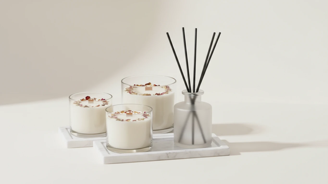 Kit de Velas Aromáticas e Difusor de Ambientes