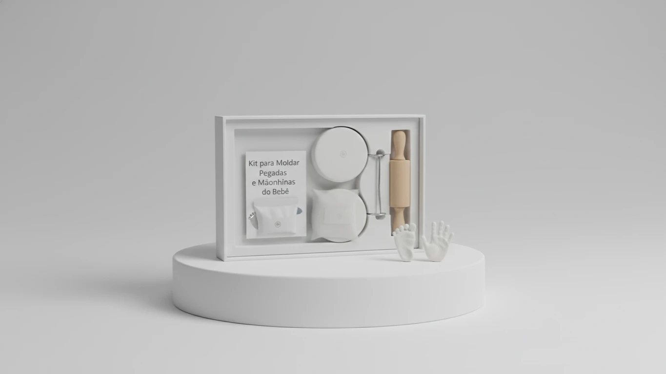 Kit para Moldar Pegadas e Mãozinhas do Bebê