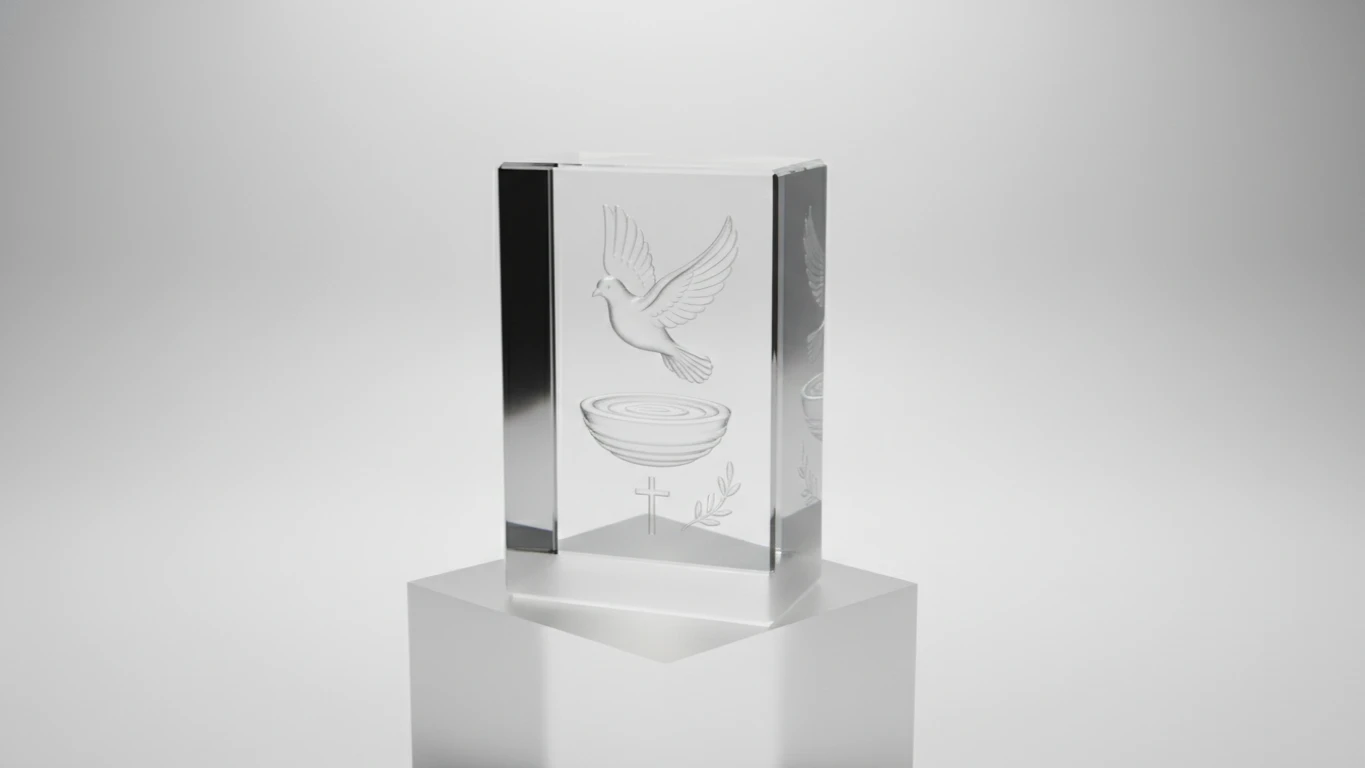 Lembrança de Batismo em Cristal