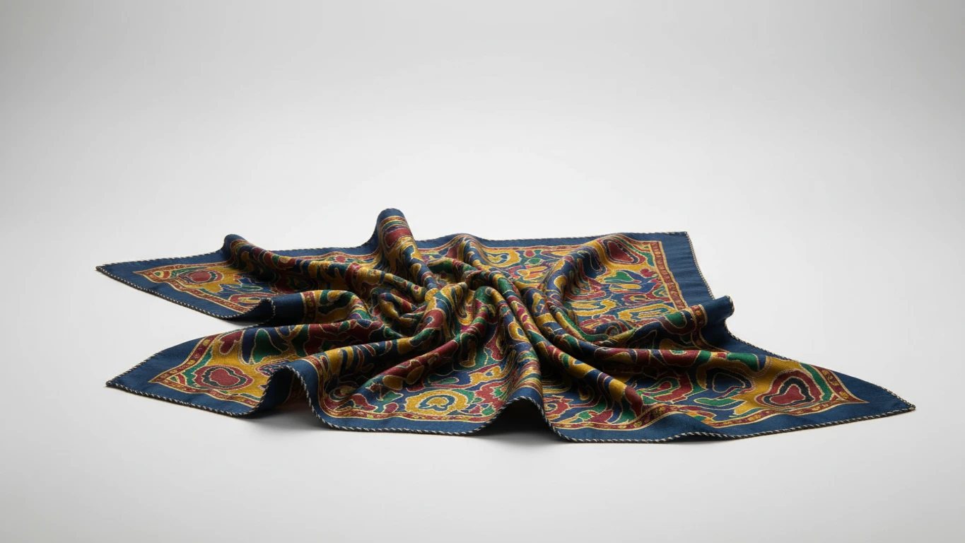 Lenço de Seda Artesanal Estampado