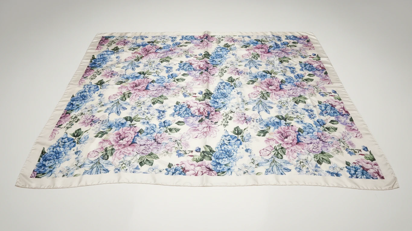 Lenço de Seda com Estampa Floral