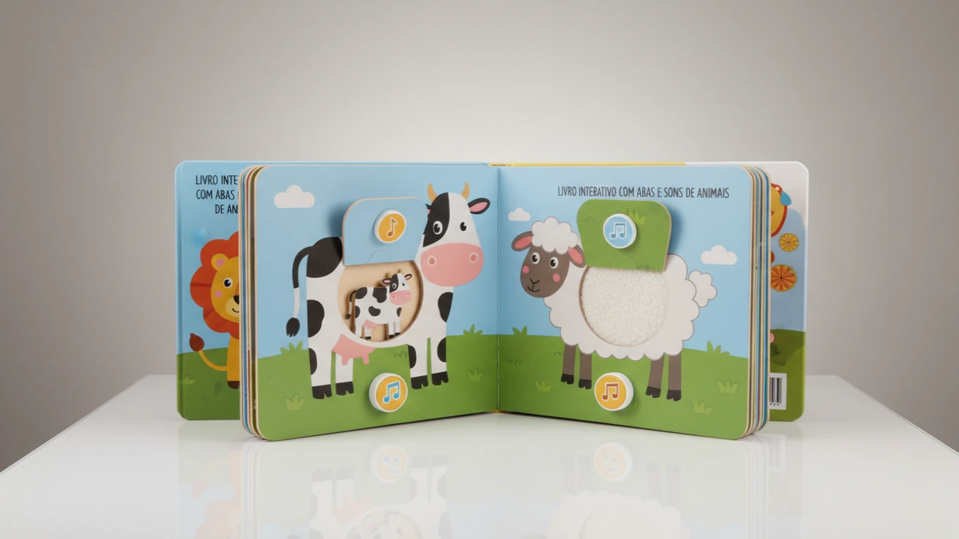 Livro Interativo com Abas e Sons de Animais