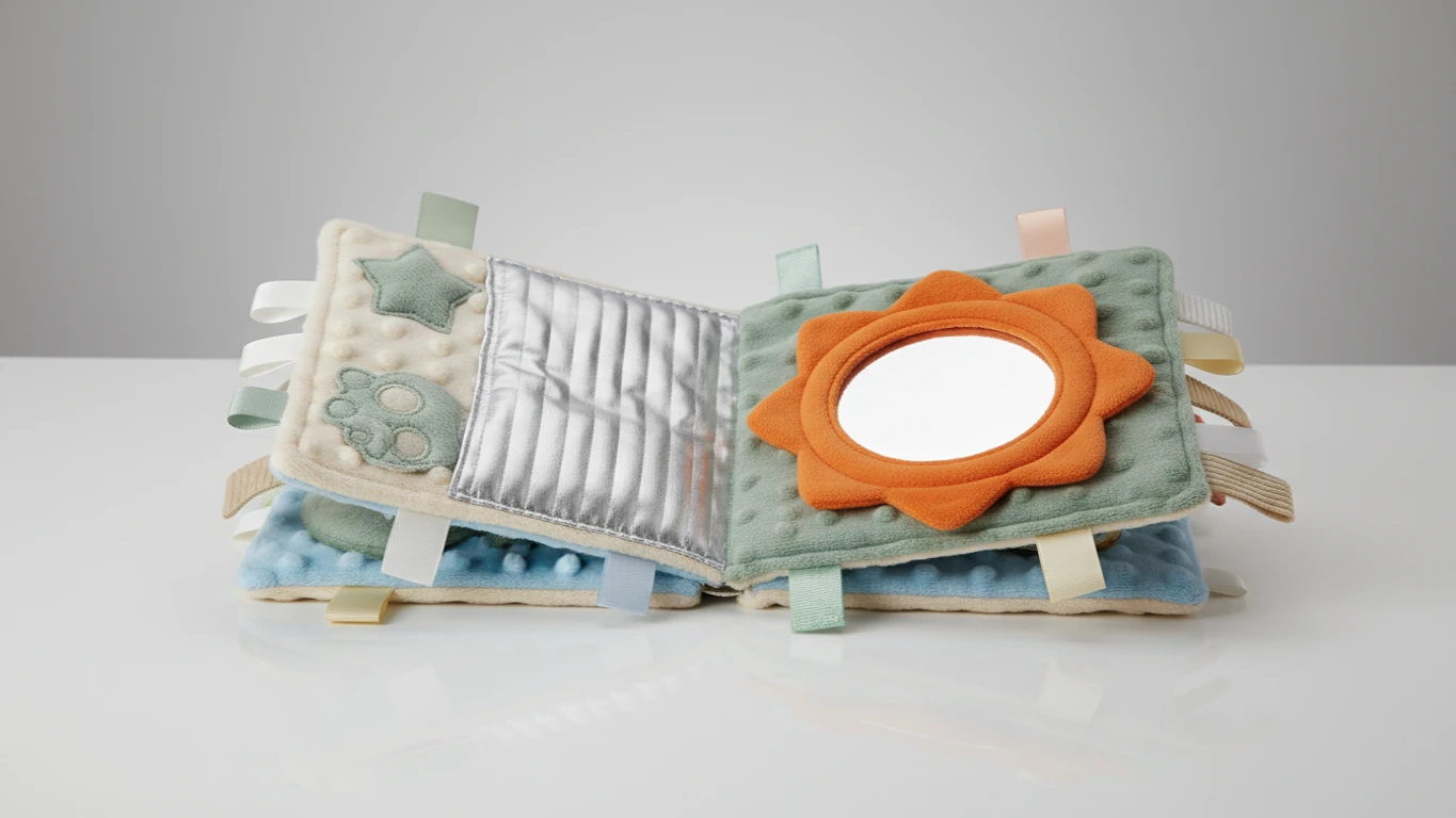 Livro com Texturas e Espelho para Bebês