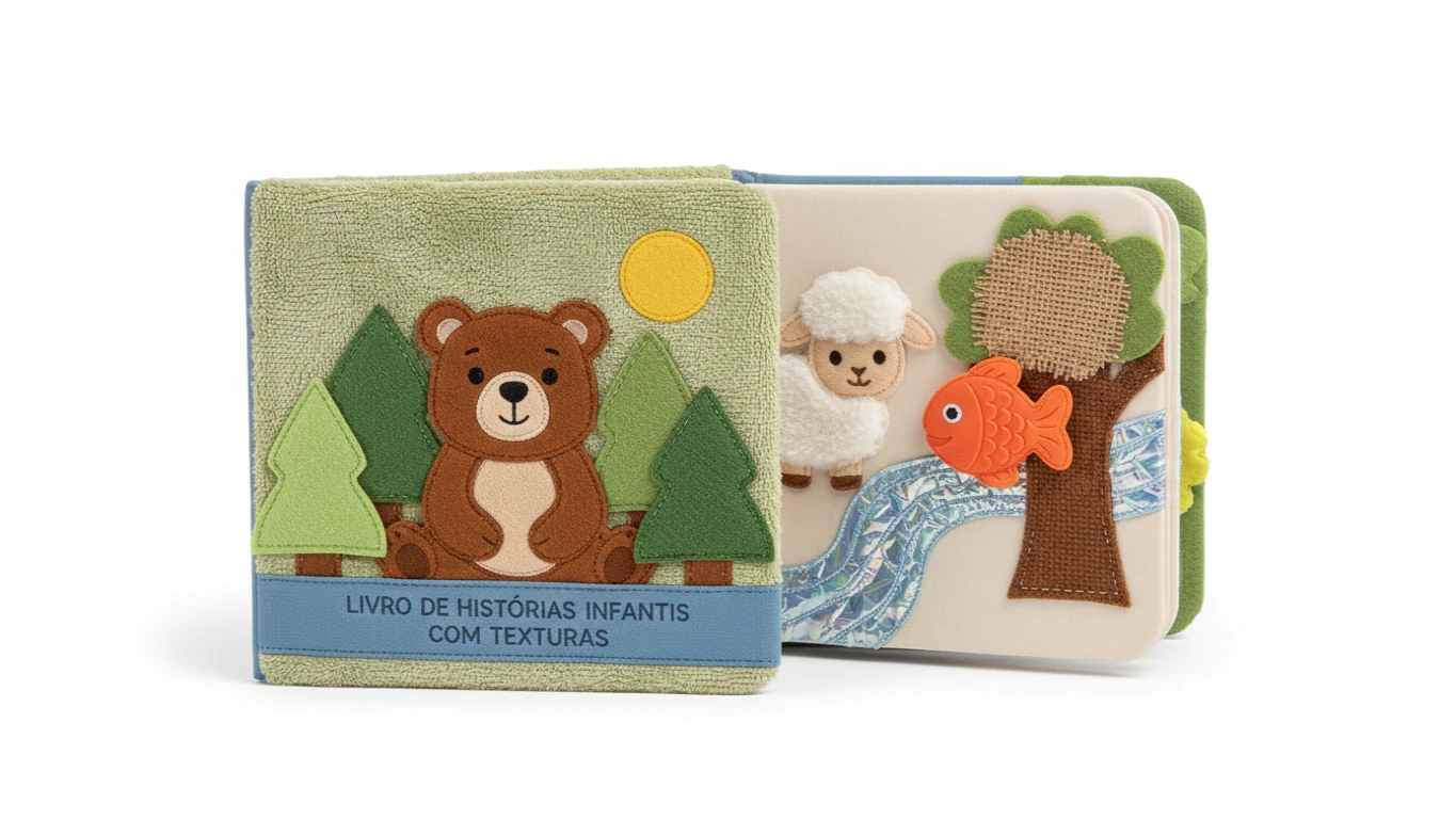 Livro de Histórias Infantis com Texturas