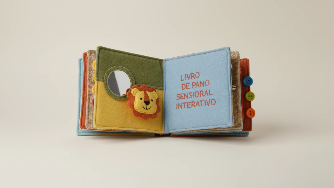 Livro de Pano Sensorial Interativo
