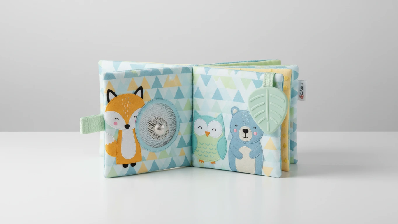 Livro de Pano com Chocalho e Mordedor