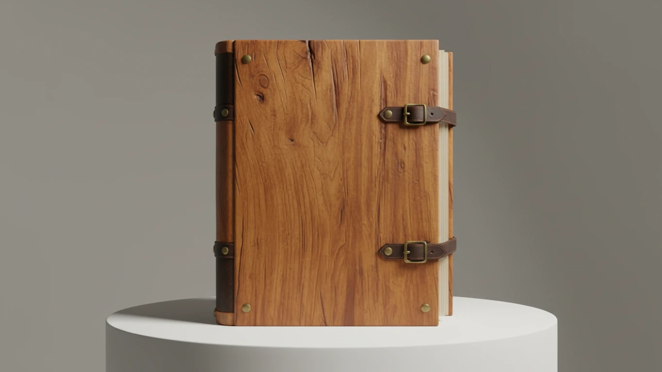 Livro de Receitas da Família com Capa de Madeira