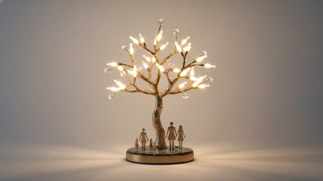 Luminária LED de Árvore da Família