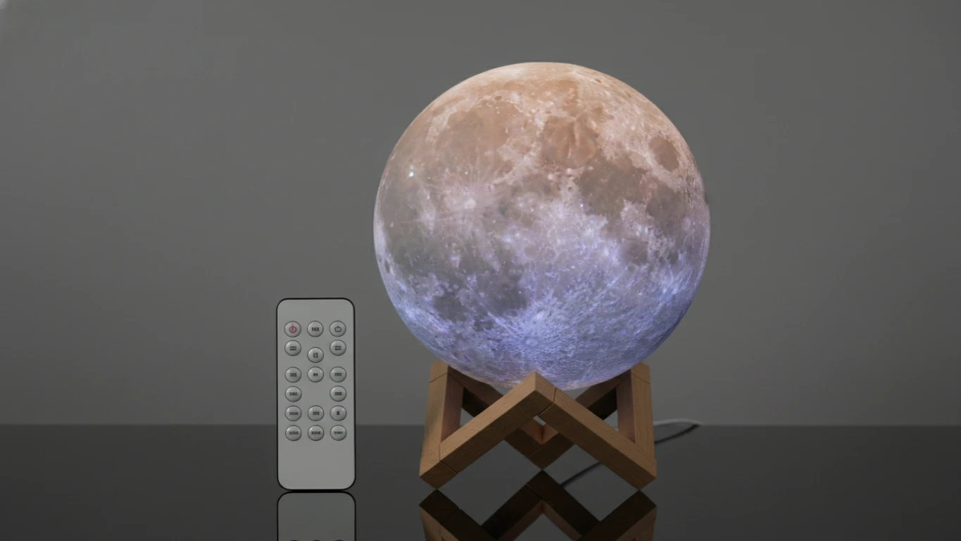 Luminária de Lua 3D com Controle Remoto