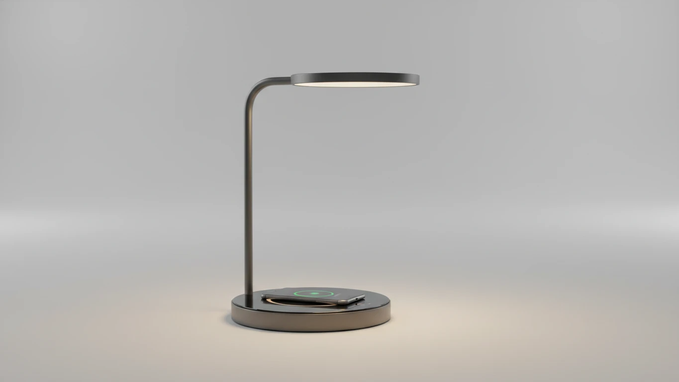 Luminária de Mesa com Carregamento por Indução