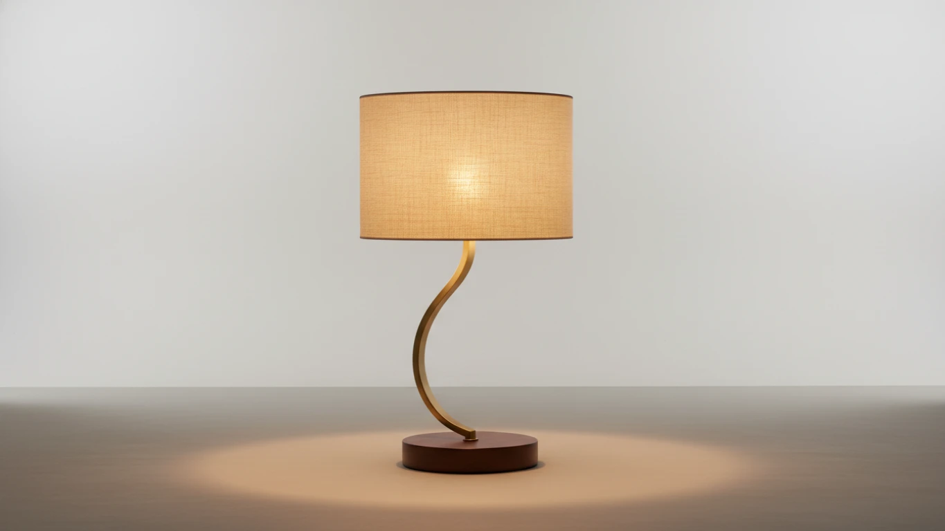 Luminária de Mesa com Cúpula de Tecido