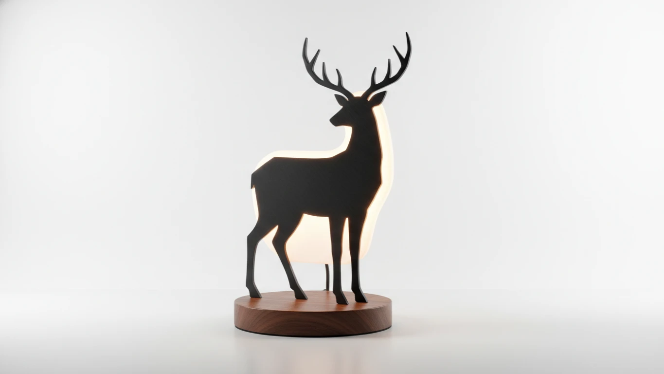 Luminária de Mesa com Design de Silhueta Animal