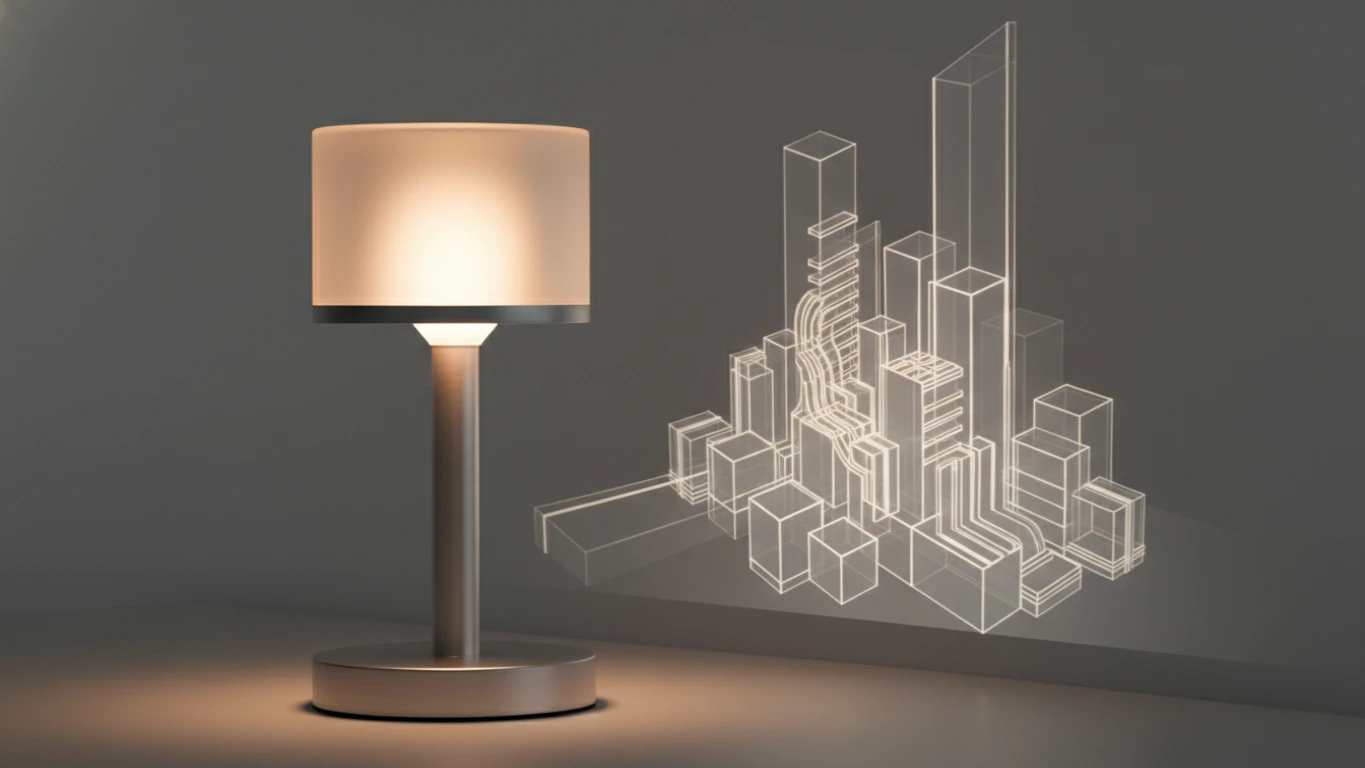 Luminária de Mesa com Projeção 3D