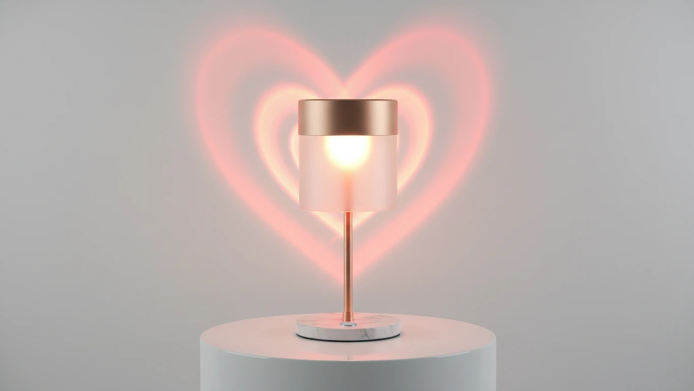 Luminária de Mesa com Projeção de Coração