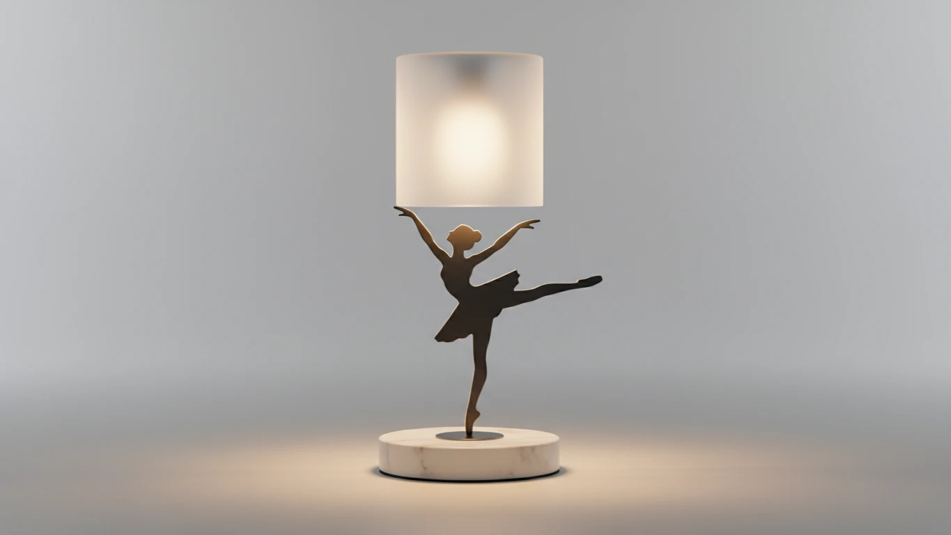 Luminária de Mesa com Silhueta de Bailarina