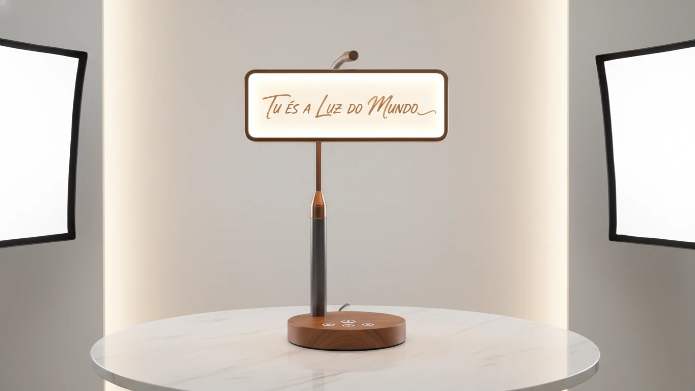 Luminária de Mesa com Versículo LED
